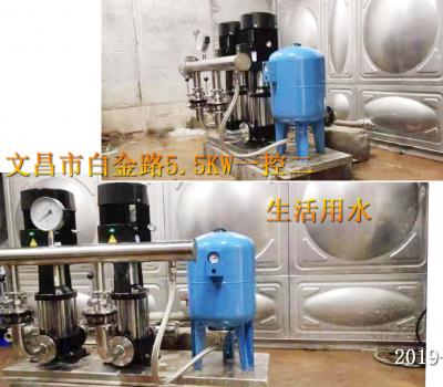 2019.11.8文昌市白金路文昌國(guó)土局對(duì)面5.5Kw一控二泵組 生活用水