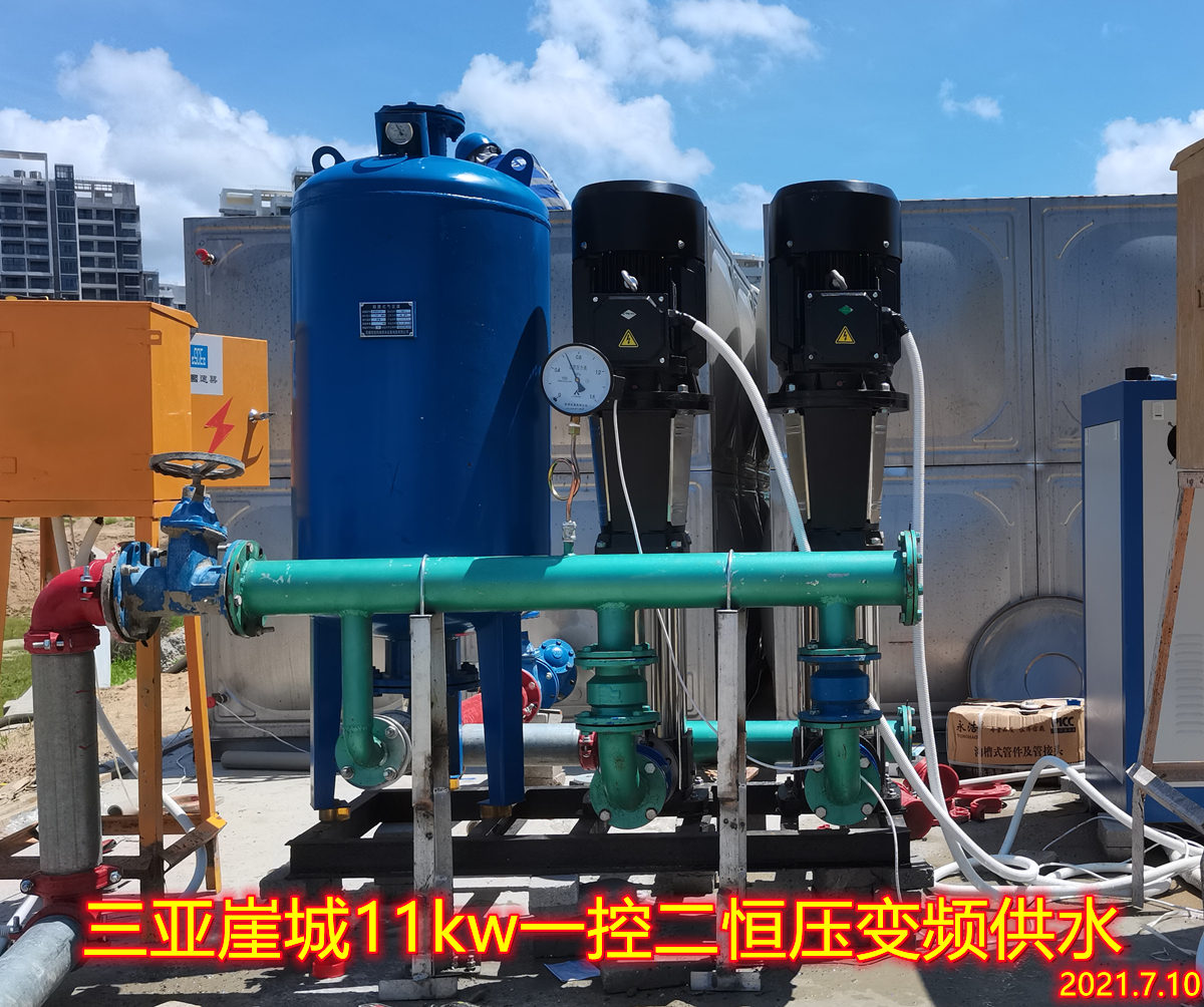 2021.7.10三亞崖城深海裝備產(chǎn)業(yè)園11kw一控二恒壓變頻供水